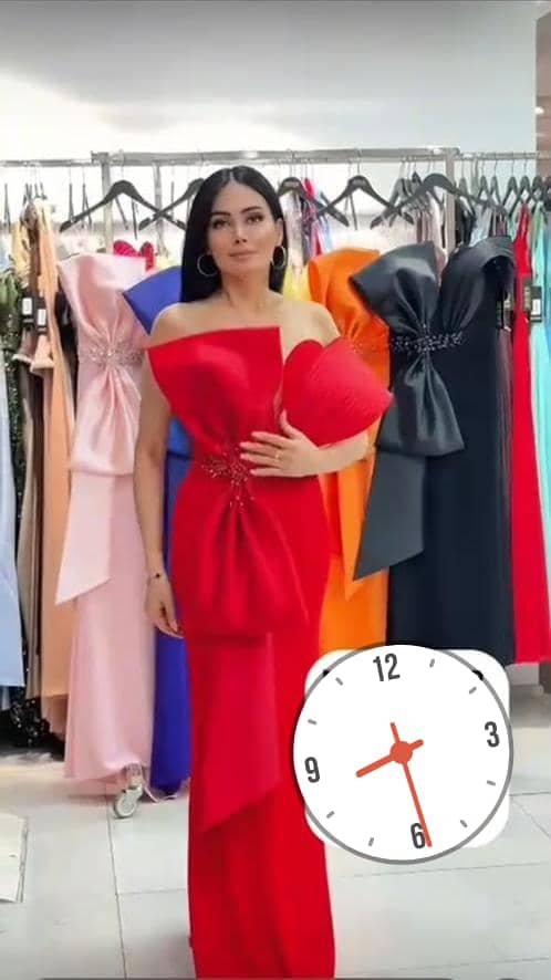 Robe de soirée longue noeud papillon -modele bustier